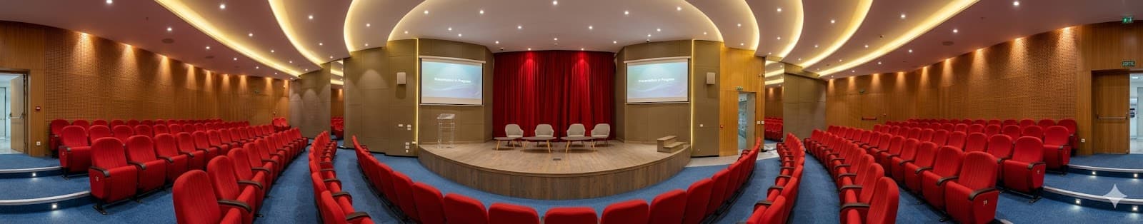 Entretien professionnel d'un amphithéâtre avec nettoyage de moquette, chaises et rideaux en Tunisie